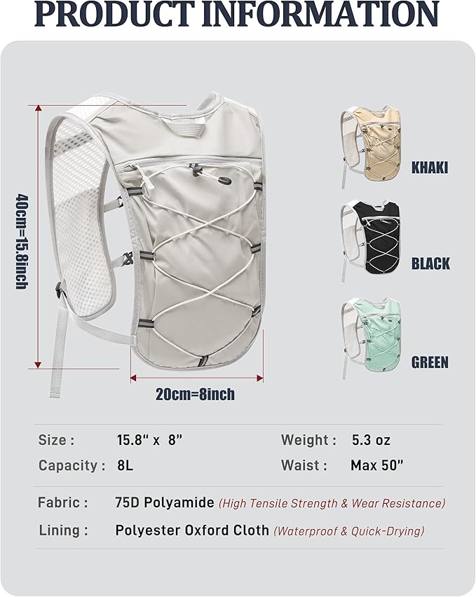 Small Lightweight Hiking Backpack, 3D Breathable Mesh Backpack with Water Bottle & Phone Pockets, Travel Daypack for Men Women, Cycling & City Tour