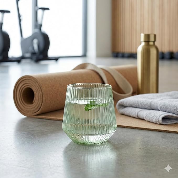 Oojami 40 Pack Origami Ribbed Stemless Plastic Wine Glasses 12 oz - Shatterproof BPA-Free Disposable Recyclable Unbreakable Ripple Cups for Champagne Whiskey Cocktail, Wedding Party (Color Collection)