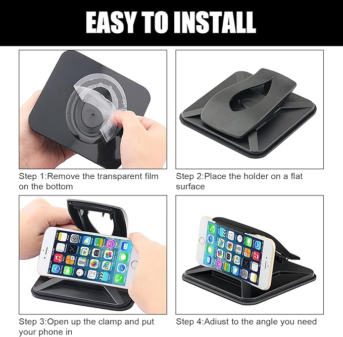 Car Phone Holder Mount for Dashboard, Universal Anti-Slip Dashboard Cell Phone Stand with Suction Cup for Most iPhone, Samsung, Android Smartphones – Hands-Free GPS Vehicle Mount for Cars