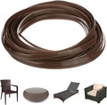 M METERXITY 1-Pack Wicker Repair Kit, 8mm x 33ft/10m Plastic Flat Rattan Replacement Supplies for Patio Furniture Repair/Basket Making/Chair Weaving, Synthetic Woven Rattan [Brown]