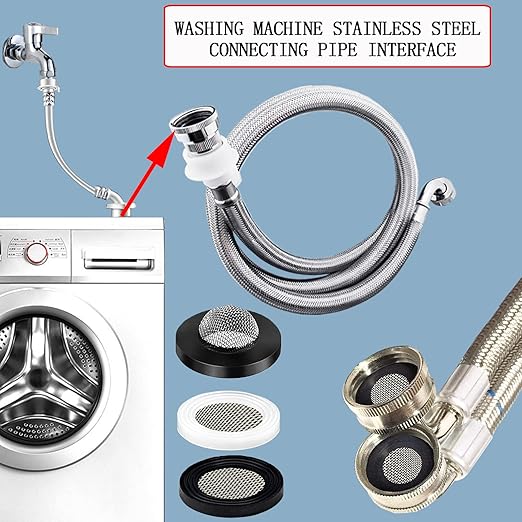 ZDBB 58 PCS Shower Head Garden Hose Screen Filter Gasket.Stainless Steel Water Filter Hose Washer Kit for 1/2,3/4 Inch Plumbing Faucet Screen Fittings and 5/8" Washing Machine Inlet Line Connection