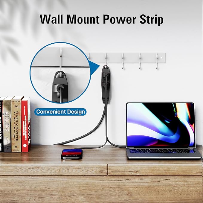 K KASONIC - 50-Feet 3 Outlet Extension Cord, ETL/UL Listed, 16/3 SJTW 3-Wire Grounded, 13 Amp 125 V 1625 Watts, Multi-Outlet Indoor/Outdoor Use, Black