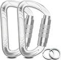 3inch Auto Locking Carabiner Clips Heavy Duty, 12KN /2697lbs Lightweight keychain carabiners, Sturdy Twist Lock Caribeeners for Camping Hiking Hammock Swing Backpack, dog leash and Harness etc