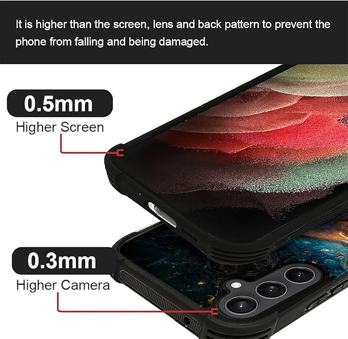 for Samsung Galaxy S23 FE Case, Star Cave Hungry Wolf Pattern Graphic Design Girl Boy Soft Silicone Hard Acrylic Shock Protection for Samsung Galaxy S23 FE