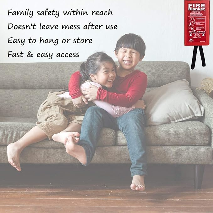 Leberna 5 Pack 39.9x39.3 Fire Blanket Fire Suppression Blanket | Fiberglass Fire Blankets Emergency for People Flame Retardant Fireproof Survival Safety Kitchen, Fireplace, Car, Office, Warehouse