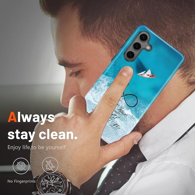 Compatible for Samsung Galaxy A37 5G Case, Dual Layer Heavy Duty 2 in 1 Shockproof Protective Phone Case,Anchor Christian