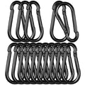 Black Carabiner, Heavy Duty Galvanized Steel Spring Snap Hook Carabiner Clips with 550LBS Holding Capacity, Ideal for Outdoor, Hammock, Swing and Travel (15PCS M8 3Inch)