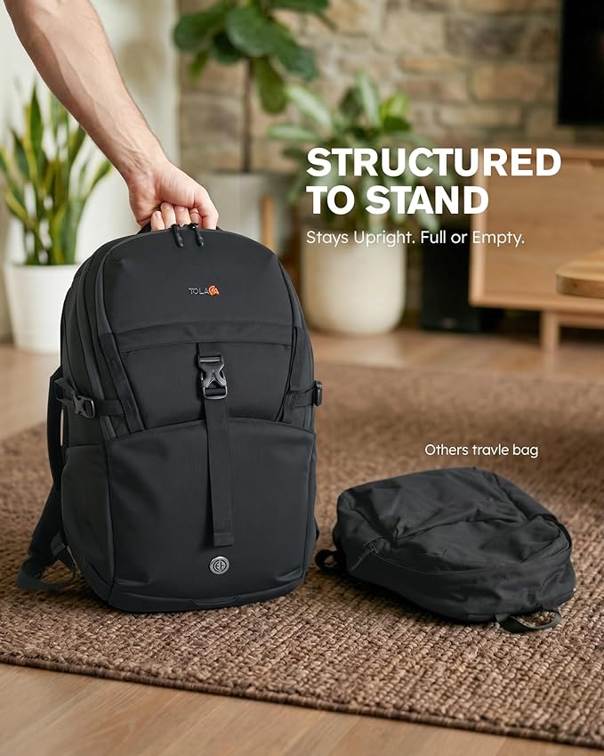 Tolaccea Daypack Backpacks Carry On 30L, Travel Backpack with Waterproof Zippers, Flight Approved Hand Luggage Casual Backpack for Men Women, Durable Bag for Work Business Hiking, Fits 15.6" Laptop