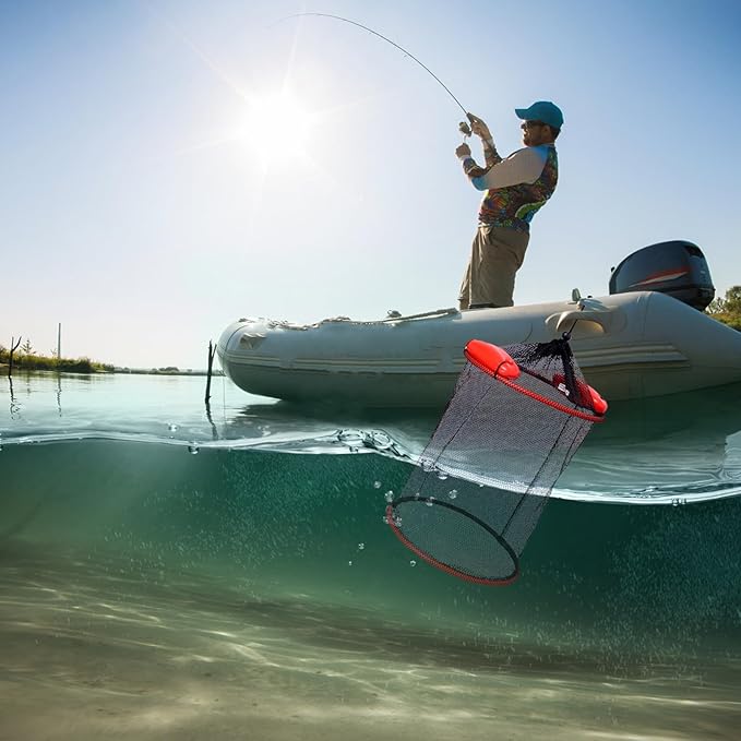 Fish Basket – 25x30cm/25x60cm/25x90cm Nylon, Portable Net Pen, Live Catch System | Perfect for Bank Fishing Activities, Boat Side Storage, Bait Preservation Needs, Outdoor Sports Gear