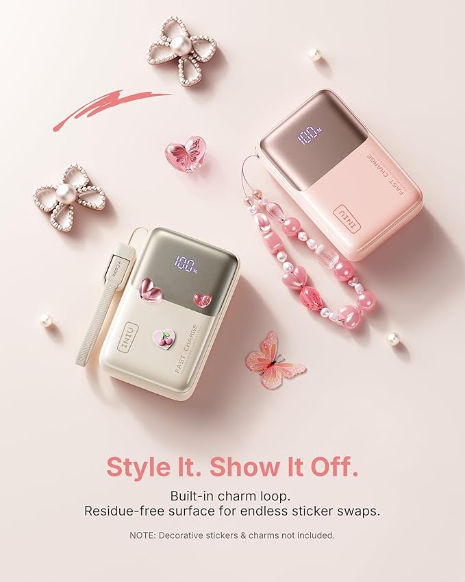 INIU Pocket Size Portable Charger, Ultra Small 10000mAh 45W PD Power Bank, Fast Charging Battery Pack, Travel Essentials Powerbank for iPhone 17 16 Pro Air, Xiaomi 17 Pro Max 16 15 14, Samsung S24 etc