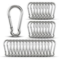 Carabiner Clip Hooks, 32pcs 3.15 inch Carabiners Heavy Duty, Galvanized Iron Spring Snap Hook Fits Camping Hiking, Metal Clips for Keychain Keys Rings