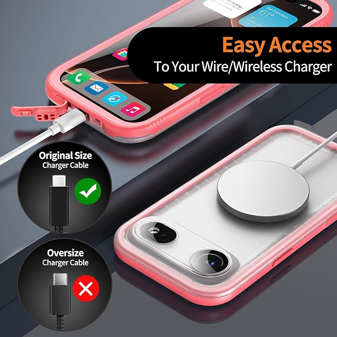 Cozycase TOP Waterproof Case for iPhone Air - Military Heavy Duty 360 Shockproof Full Body with Screen Camera Protector Double IP68 Water Dust Drop Proof Hard Rugged Tough Front Back Slim Cover