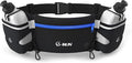 Q-RUN Hydration Running Belt with 2 x 10oz Water Bottles, No Bounce Adjustable Waist Belt for Men & Women, Marathon Running Gear