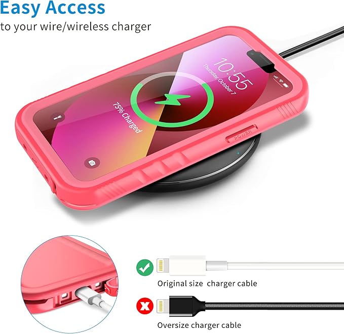 SPORTLINK Compatible with iPhone 13 Mini Waterproof Case - Full Body Shockproof Dustproof Phone Screen Protector Rugged Waterproof Case for iPhone 13 Mini 5.4 Inches Pink