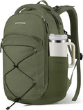 LOVEVOOK Everyday Laptop Backpack for Women & Men With Tumbler Holder,15.6 Inch Classic Travel Work College Teacher Carry on Backpack Purse,Waterproof Computer laptop Bag Hiking Backpack,Olive Green