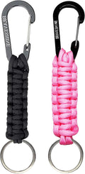BRAVESHINE Paracord Keychain Carabiner Clip, D Ring Lanyard Hanger Stroller Hook for Water Bottle, Key, Backpacks, Men, Women