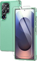 Lanhiem for Samsung Galaxy S25 Ultra Phone Case with Tempered Glass Screen Protector, Shock Absorption, Anti-Scratch Shockproof Case Cover for Samsung S25 Ultra, Green