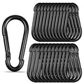 Black Carabiner, Heavy Duty Galvanized Steel Spring Snap Hook Carabiner Clips with 770LBS Holding Capacity, Ideal for Outdoor, Hammock, Swing and Travel (30PCS M10 4Inch)