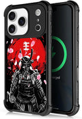 for iPhone 17 Pro Case,for MagSafe Graphic Design for Girl Boy Soft Silicone Hard Acrylic Shock Protection Designed for iPhone 17 Pro Sakura Japanese Samurai Pattern