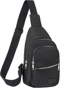 Banelu Cross Body Bag Small Sling Backpack Sling Bags Hiking Daypacks Crossbody Bags for Women Men - Silver Zipper