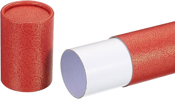PATIKIL 2 Inch x 13 Inch Poster Tube, 1Pcs Photo Storage Tube Portable Shipping Mailing Tubes Calligraphy Painting Tubes Round Carrying Case for Storing Paper Art Map Documents, Red