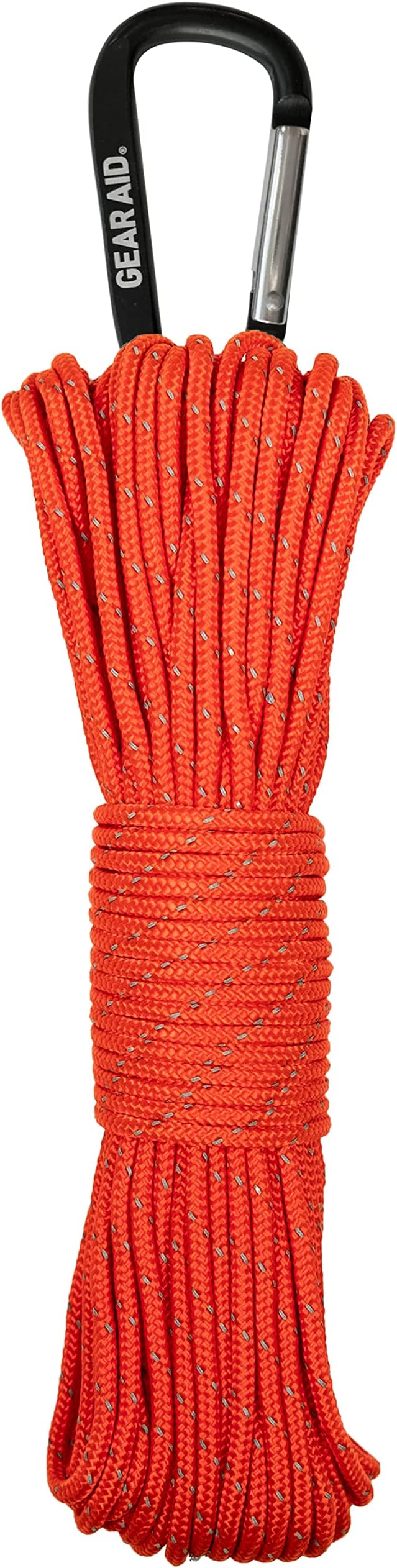 GEAR AID 175 Paracord, Lightweight Visible Guyline for Securing Tarps and Tents, or use as a Clotheslines for Camping, Hiking and Traveling, 100 ft, Orange Reflective