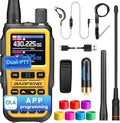 BAOFENG UV5RMINI Two Way Radio NOAA Weather Radio Dual PTT 999CH Survival APP Programming Copy Frequency Ham Radio (Orange)