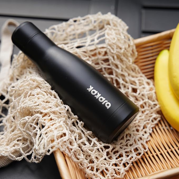BJPKPK 17oz Insulated Water Bottles Stainless Steel Sports Water Bottles Keep Cold and Hot for Travel Dishwasher Safe,Yellow