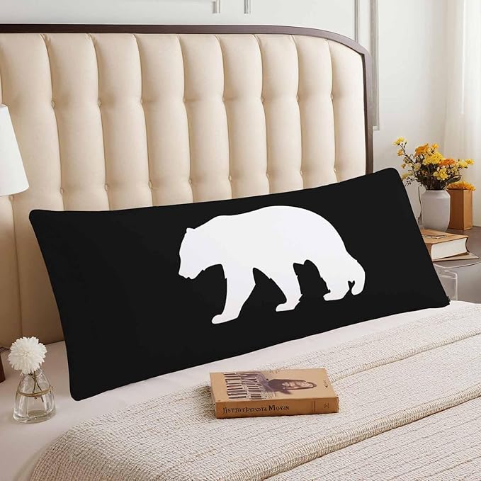 20"X54" Body Pillow Case Bear, Polar Bear Side Sleeper Body Pillow Covers Long Pillow Case Protector Accent Throw Pillow Cushion Cover for Couch Bed Sofa Car