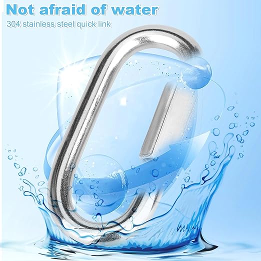 1Pcs 4.16 Inch 304(18-8) Heavy Duty Stainless Steel Screw Chain Quick Links, 2500 LBS Capacity Carabiner, Large Opening Connector for Big Chain Connecting, Hammock Hanging, Hiking
