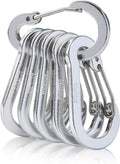 Booms Fishing CC1 Multi-Use Carabiner Clip, 6 Pack Small Caribeener Clips, Mini Keychain Caribeaner Clip 2 inch, Aluminum D Ring Carabiners, Multi-colored