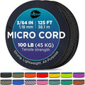 TECEUM Micro Paracord – 1.18 mm X 125 ft – Micro Utility Cord – Thin Braided Paracord Rope – Best for Crafting, DIY Projects, Fishing, Camping – Wind Chime Replacement – Survival Strong String