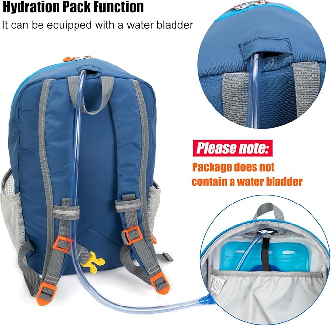 IVYGREEN Little Kids Hiking Backpack for Boys or Girls, Small Daypack for Camping or Travel (Blue, Small)
