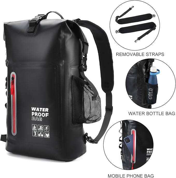 Waterproof Backpack, Waterproof Backpack That Can Float, Suitable for Kayaking And Beach Activities, Outdoor Moisture-Proof Bag