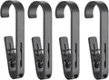 Large Laundry Hook Clothes pins Sock Clip Laundry Clips with Springs, Strong Plastic Clothes Drying Line Pegsfor Home Kitchen Outdoor Trip4Pcs (Black)