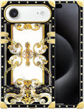 for iPhone 17 Air Case Luxury Golden Decoration for Girl Women Soft TPU Shockproof Protective Hard PC Back for iPhone 17 Air Crazy Pattern Gold Grain Flowers