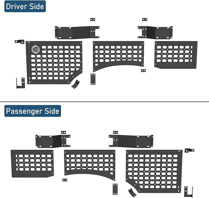 Hooke Road F150 Side Truck Bed MOLLE Panels Cargo Rack for 2015-2026 Ford F-150 5.5FT, Modular Bed Side Storage for Tools, Gear & Overlanding, No-Drill Bolt-On - 1 Pair