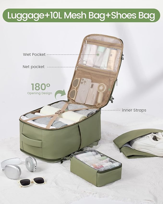 LOVEVOOK 40L Travel Backpack for Women & Men, Airline Approved Carry On Backpack, TSA Personal Item Bag fits 17.3 Inch Laptop, Waterproof Weekender Overnight Bags Suitcase for Work, Pink-Beige-Brown