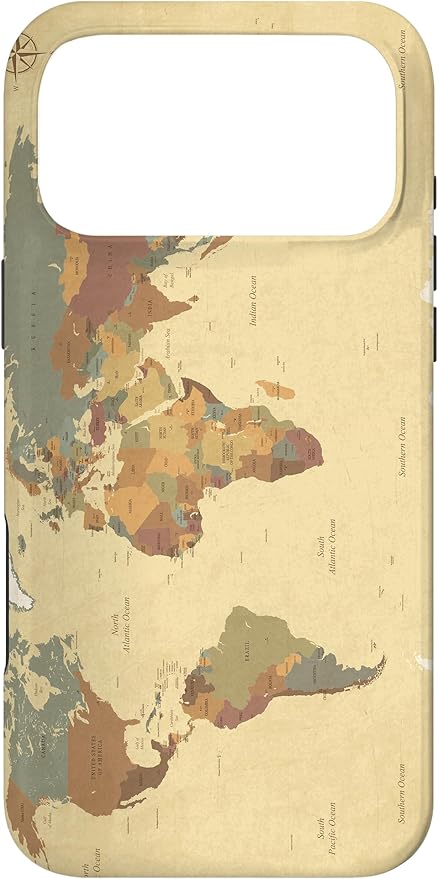 Globe Map Smartphone Cell Cover Gift World Map Pattern Phone Case for iPhone 17 Pro Max
