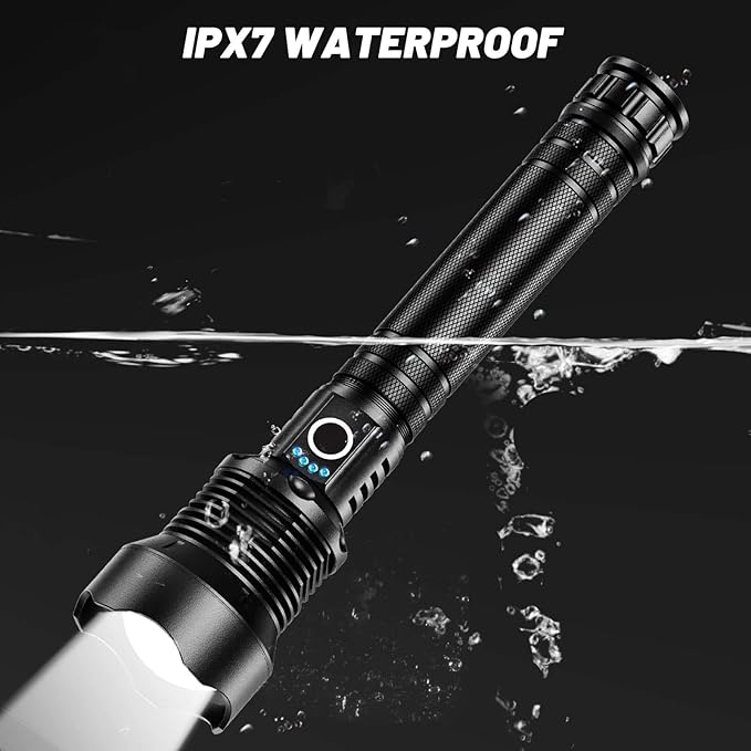 Rechargeable Flashlights 99,000 Lumens, Super Bright LED Flashlight High Lumens with USB Cable, 5 Modes Waterproof Flashlight Powerful Flash Light for Home Camping Hiking