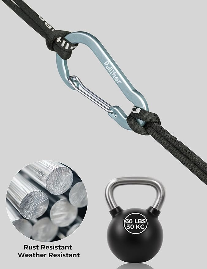 9PCS Carabiner Keychain Clip,2.7" Large Aluminum Carabiner Clips with 9PCS Stainless Steel Key Rings