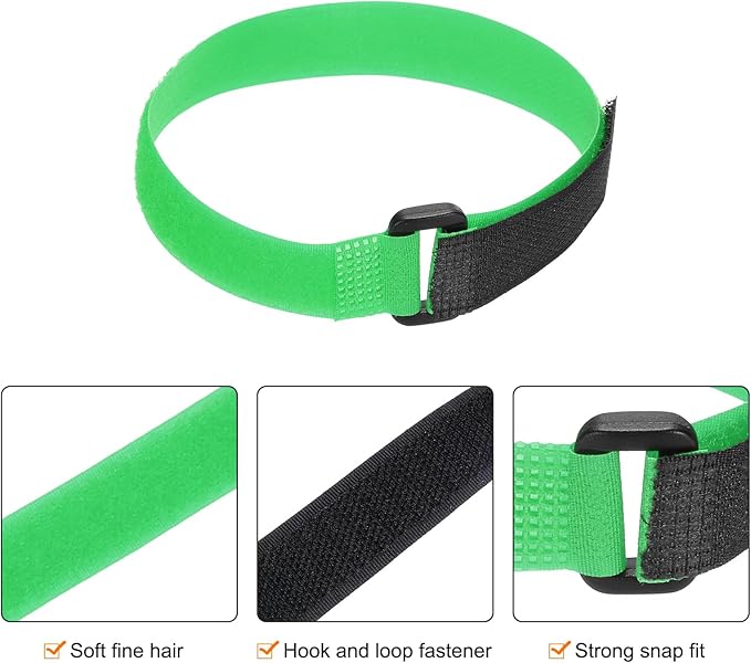 MECCANIXITY 5Pcs Reusable Battery Tie Down Straps,0.8x16" Green Nylon Multipurpose Battery Hold Down Adjustable Cinch Strap Hook Loop Fastening Tie for Quadcopters FPV RC Drone Boat Car