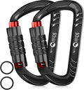 Rhino Produxs 12kN (2697 lbs) Heavy Duty Carabiner Clips, for Securing Pets, Outdoor, Camping, Hiking, Hammock, Dog Leash Harness, Keychains
