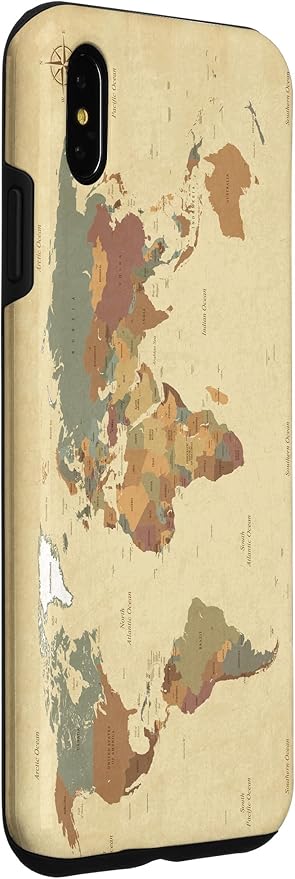 Globe Map Smartphone Cell Cover Gift World Map Pattern Phone Case for iPhone XS Max