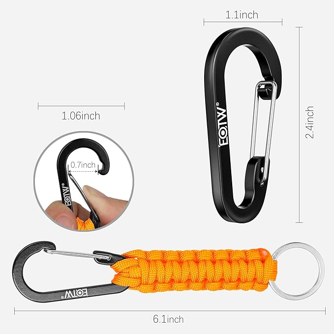 EOTW Paracord Keychain for Men Women Paracord Carabiner Backpack Keychain with Aluminum Clip for Camping Hiking Outdoor Gear