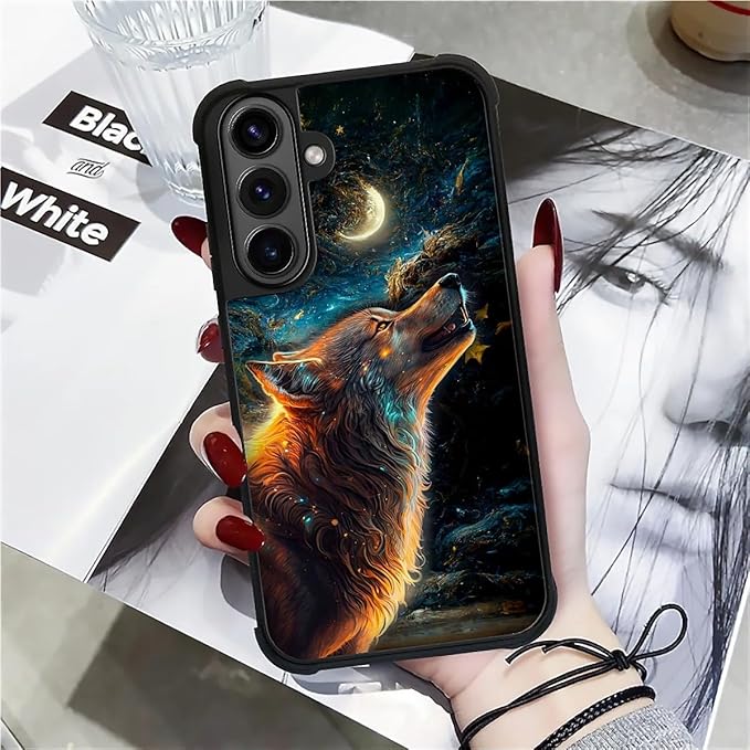 for Samsung Galaxy S26 Plus Case,Graphic Design for Girl Boy Soft Silicone Hard Acrylic Shock Protection Designed for Samsung Galaxy S26 Plus Star Cave Hungry Wolf Pattern