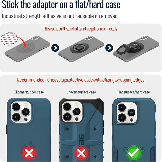 sincetop Bike Phone Mount,Mountain Bicycle Stem Cell Phone Holder,Universal Aluminum Handlebar Phone Clamp,MTB Road Bike Cycling Mobile Phone Clip,Quick Attach/Release 【Series C-2nd Gen】