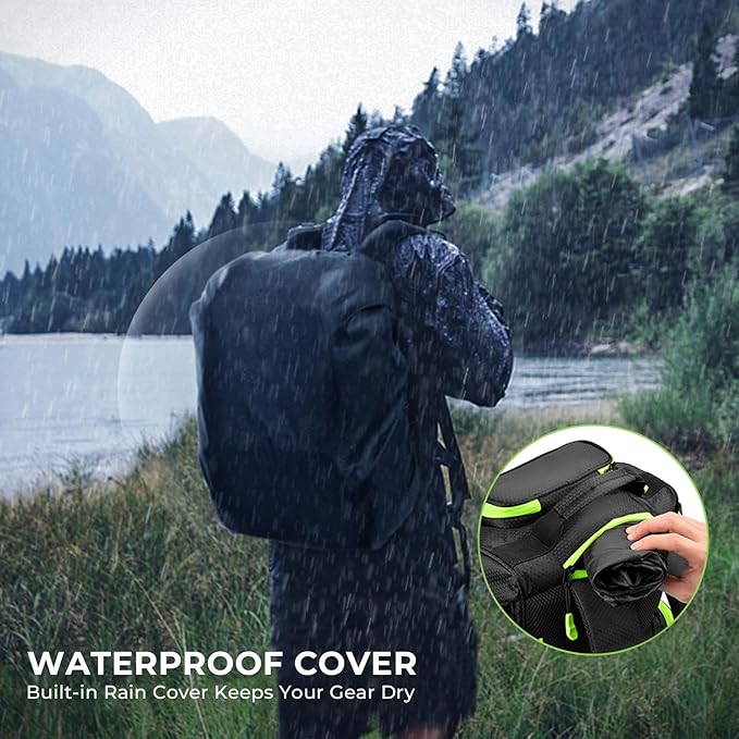 KastKing Bait Boss Fishing Tackle Backpack with Rod Holders-4 Tackle Boxes-Rain Cover,45/43L Large Storage for Fishing Gear