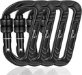 BEIFENG Heavy Duty Lightweight Locking Carabiner Clips D Ring for Camping Hiking Outdoor Gym etc, Carabiner with Lock Small Carabiners for Dog Leash & Harness