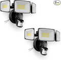 Onforu 2 Pack 100W 11000LM LED Motion Sensor Outdoor Lights, Dusk to Dawn Flood Lights Outdoor Motion Sensor, Hardwired Security Light Floodlights Outside 6500K Daylight IP65 Waterproof (Black)